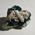 Malachite with white calcite, mineral specimen from Congo, vibrant green and white crystal formation