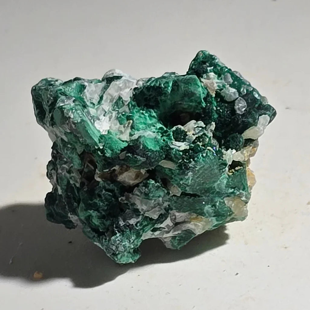 Malachite with Quartz from Congo, vibrant green mineral specimen for collectors