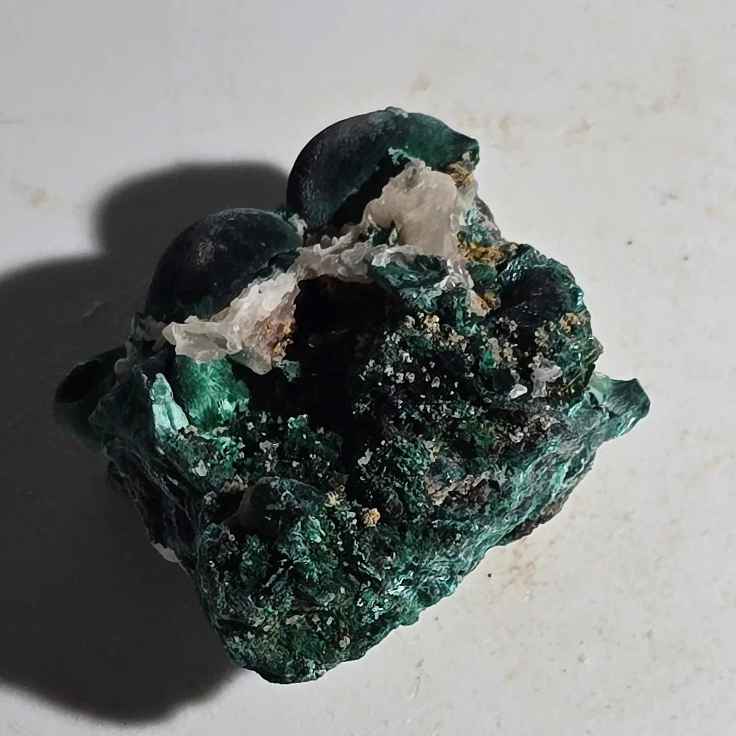 Malachite with Quartz, Tsumeb Namibia - vibrant green mineral specimen with clear crystals