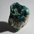 Malachite on quartz matrix, vibrant green bands, mineral specimen for collectors