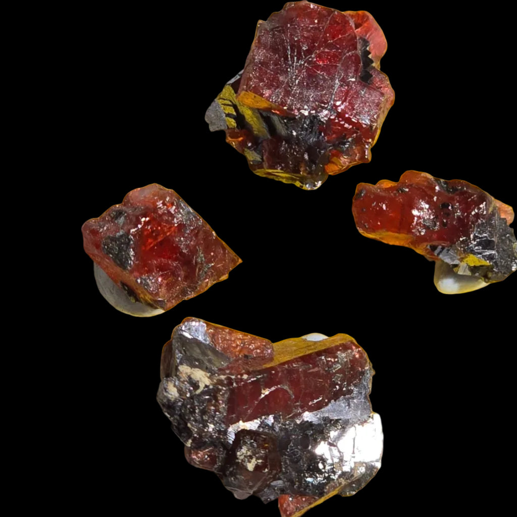 RHODONITE, South Mine, BROKEN HILL, NSW, AUSTRALIA (miniature), lot 4 crystals