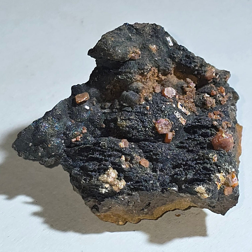 VANADINIT auf BARYT, MIBLADEN MAROKKO (Miniatur)