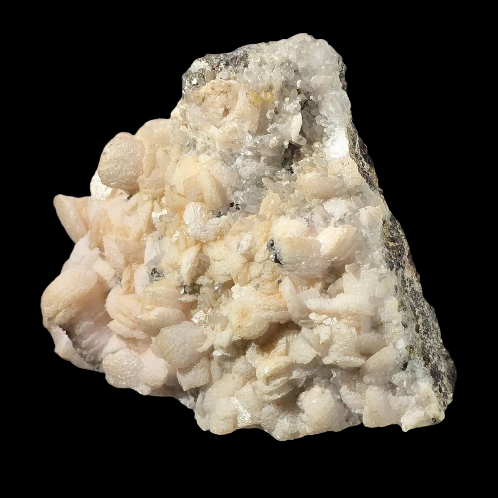 Aragonite, Quartz, Pyrite , Odha quarry Nashik District Nashik Division Maharasha INDIA (Cabinet)