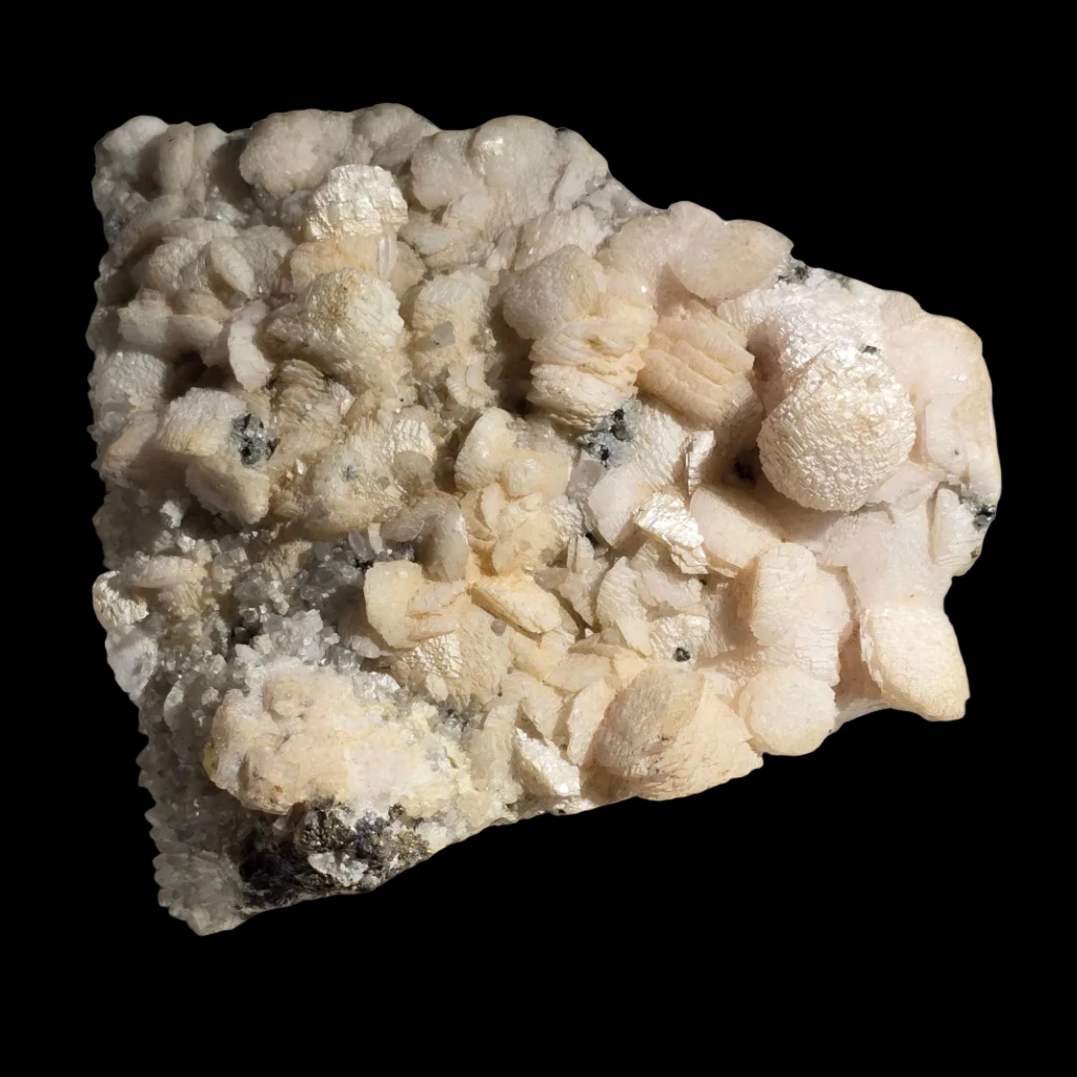 Aragonite, Quartz, Pyrite , Odha quarry Nashik District Nashik Division Maharasha INDIA (Cabinet)
