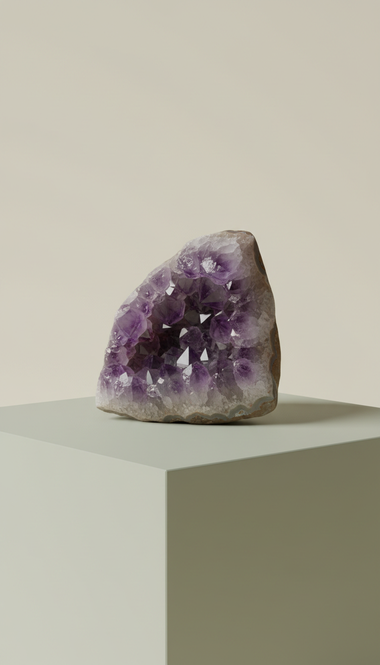 Polished Amethyst Cluster Display