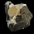 Calcite crystal cluster on volcanic rock matrix, natural mineral specimen for collectors