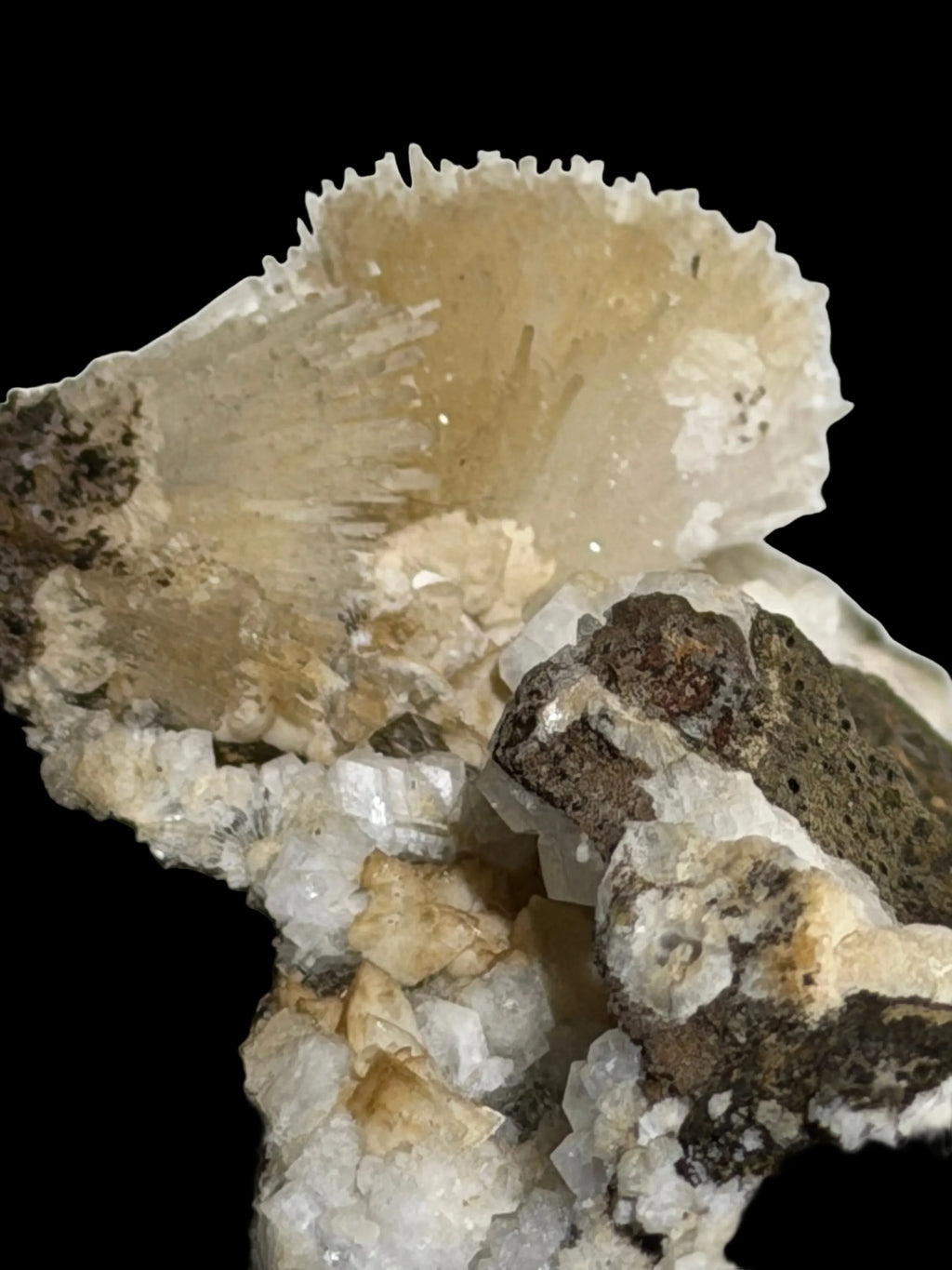 Calcite with scalenohedral crystals on matrix, classic mineral specimen for collectors
