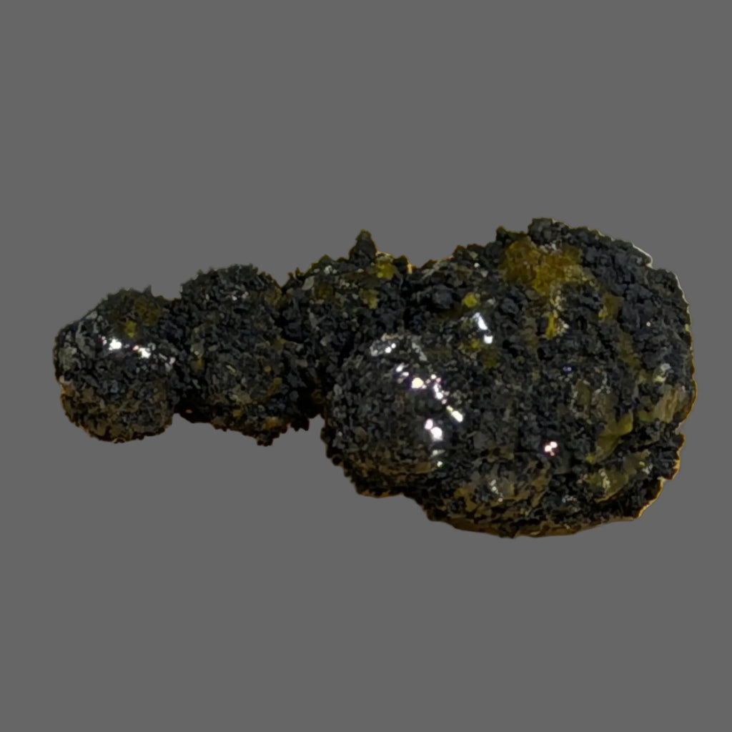 Sphalerite mineral specimen with metallic luster and yellow matrix, ideal for collectors