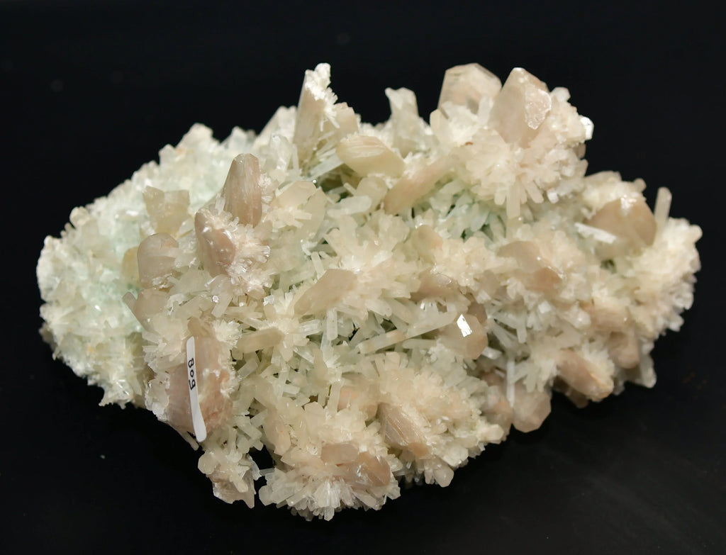 Quartz crystals with green fluorite, classic mineral specimen for collectors