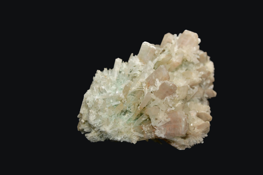 Calcite and Heulandite mineral specimen from classic locality, showcasing crystal formations