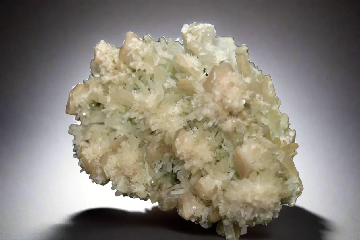Calcite crystal cluster from classic locality, white translucent mineral specimen for collectors