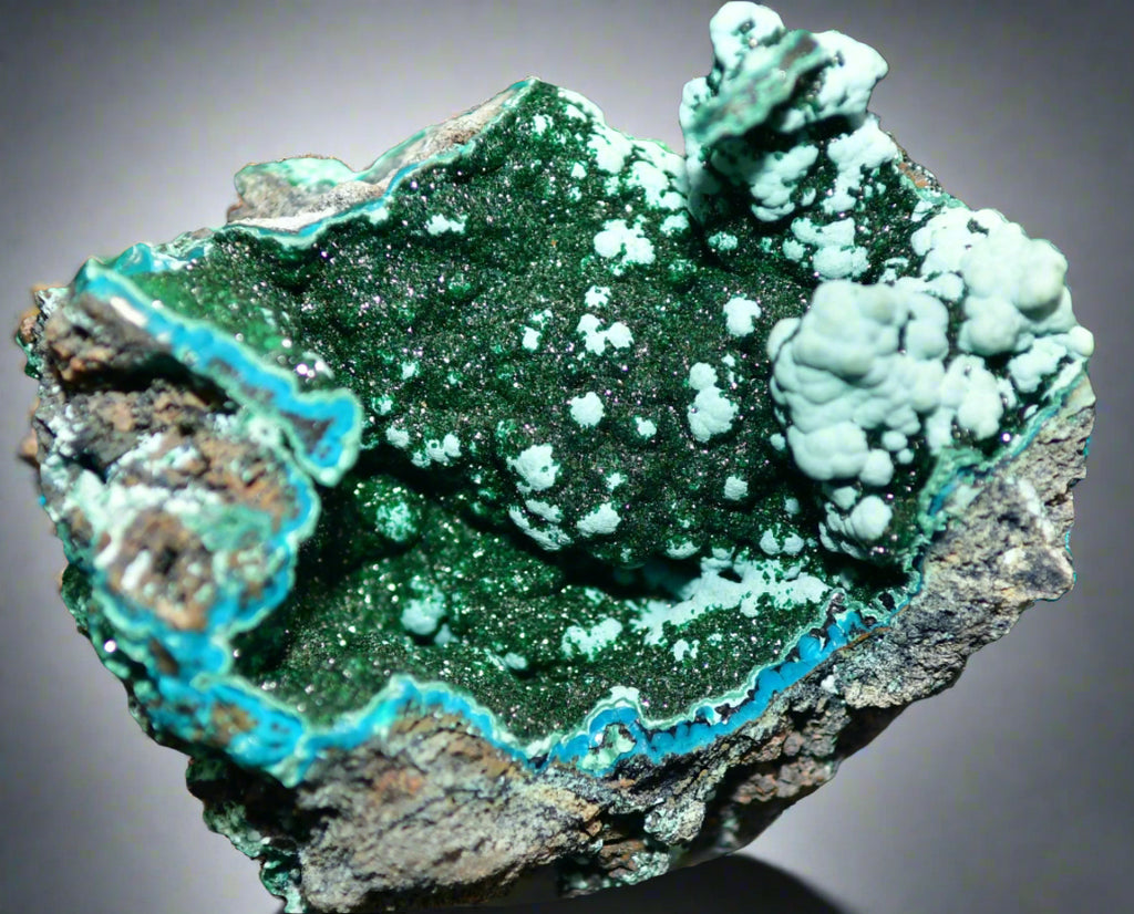 MALACHITE and CHRYSOCOLLA (small cabinet)