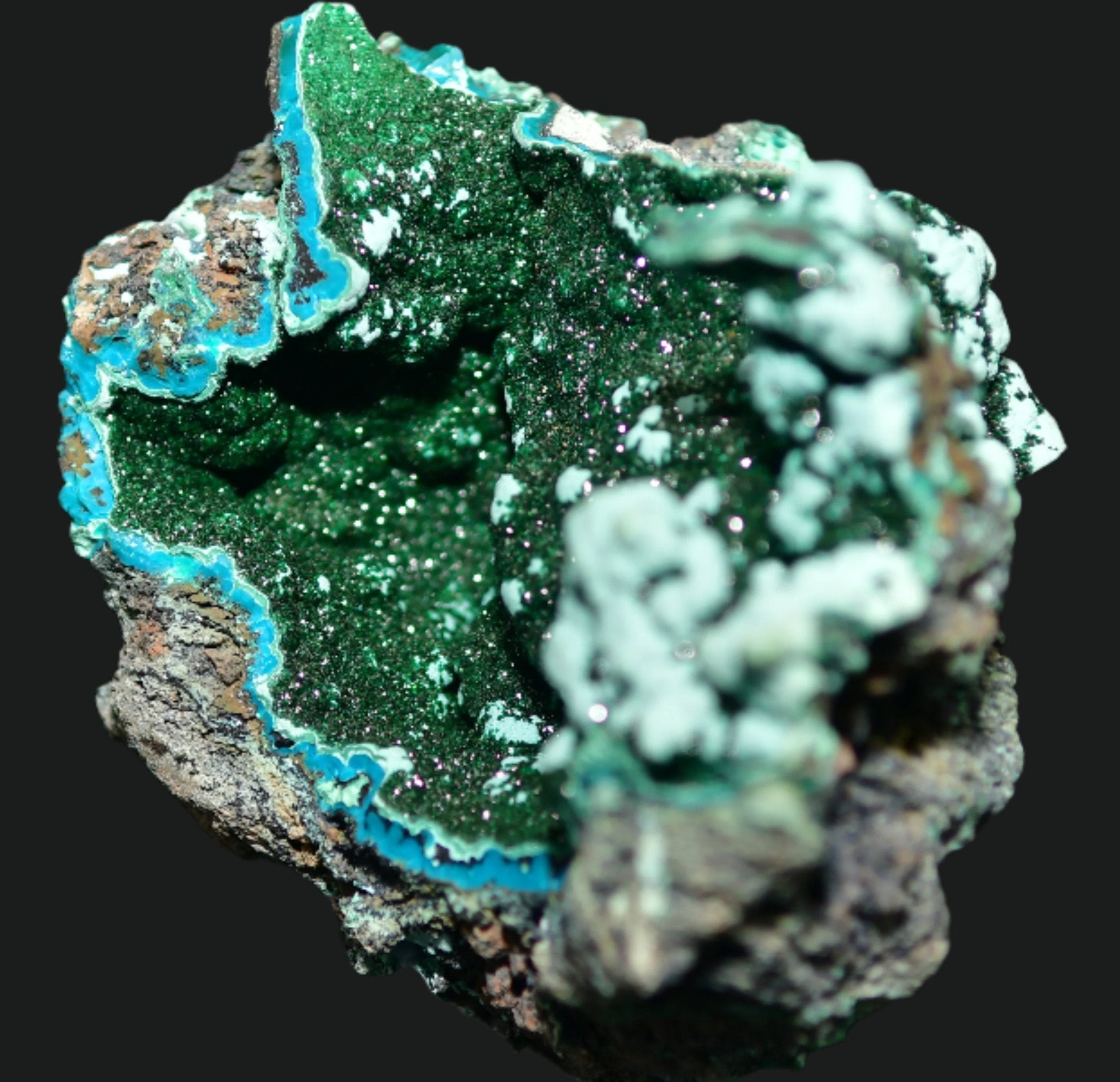 MALACHITE and CHRYSOCOLLA (small cabinet)