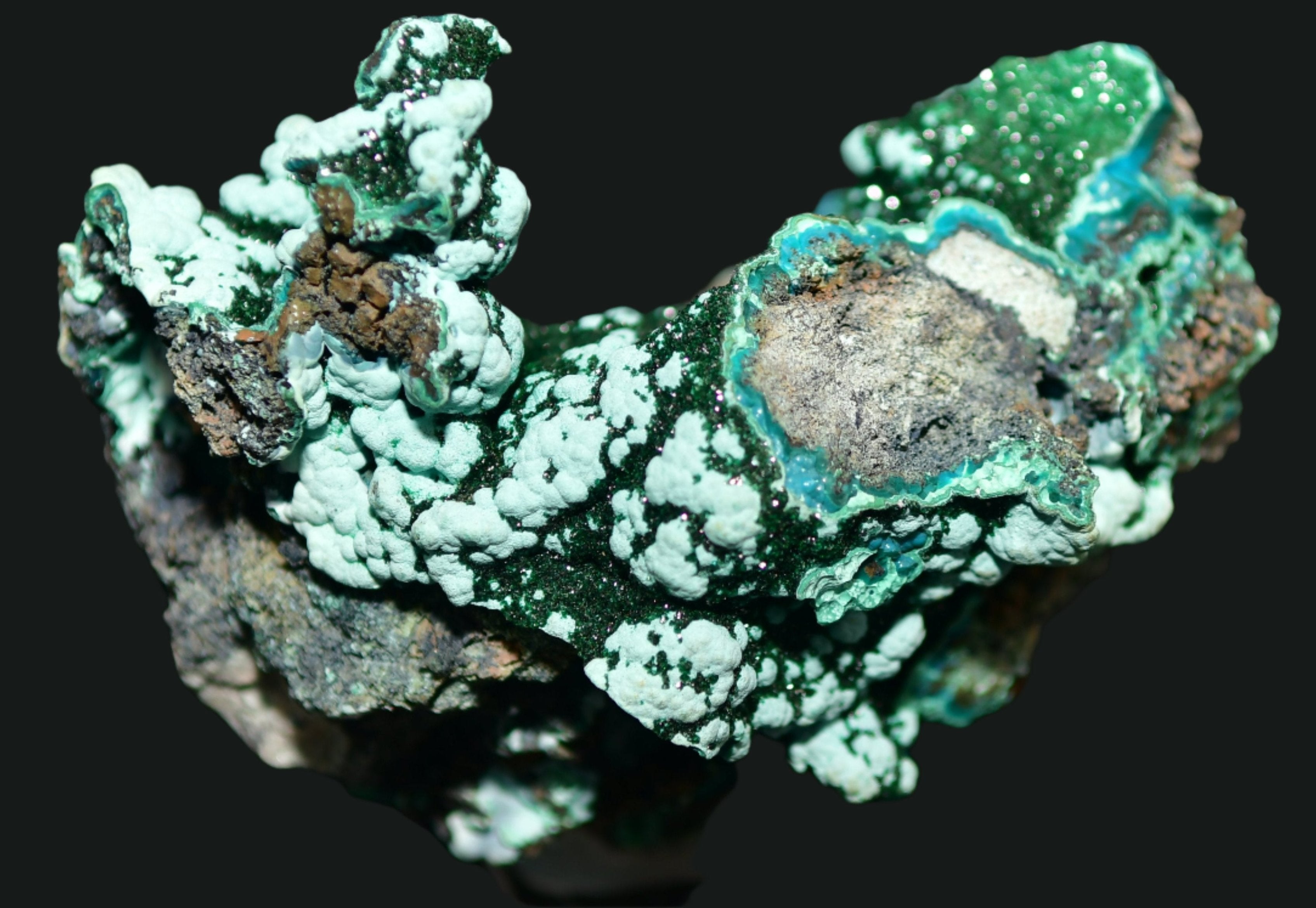 MALACHITE and CHRYSOCOLLA (small cabinet)