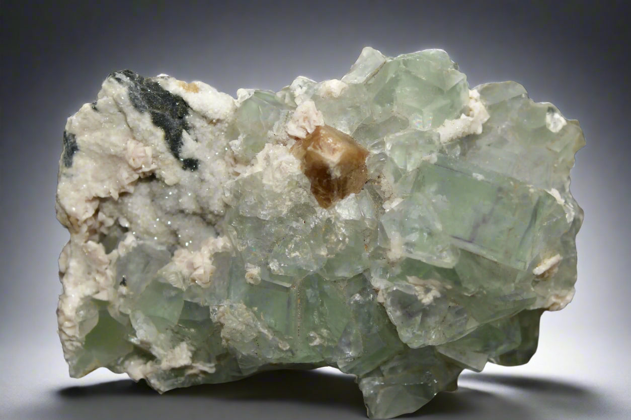 FLUORITE (BLUE) with SCHEELITE (cabinet)