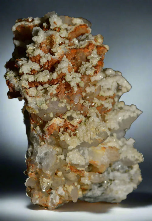 Quartz with calcite crystals from classic locality, mineral specimen for collectors
