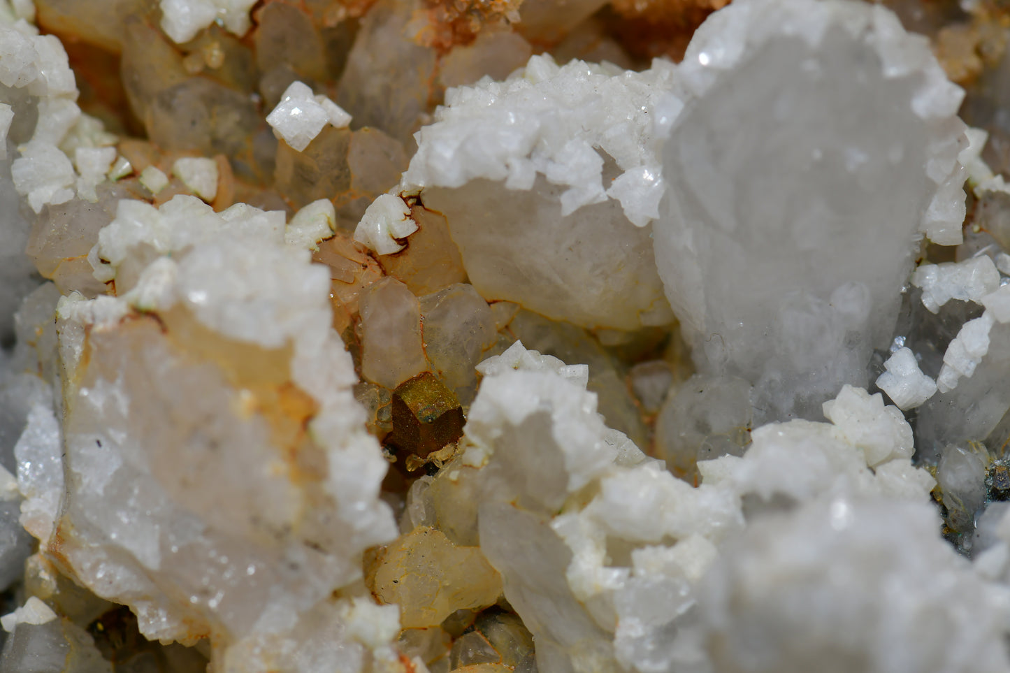 ARAGONITE with QUARTZ and PYRITE