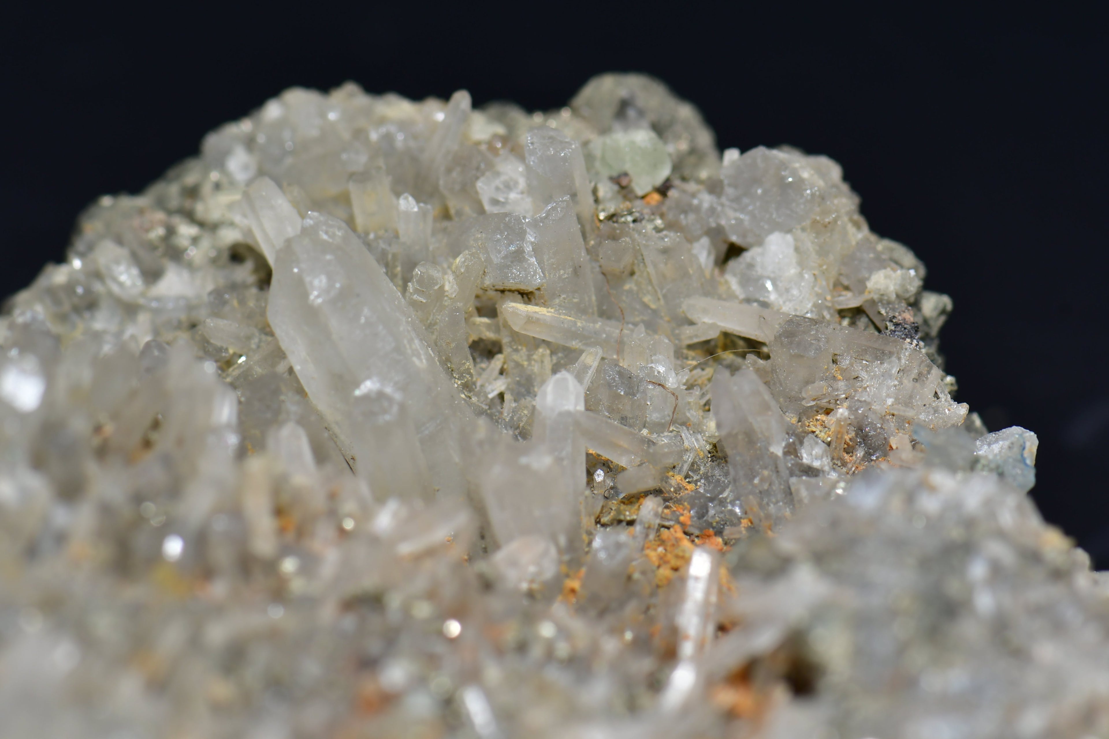 PYRITE on QUARTZ  from Bolivia (cabinet)