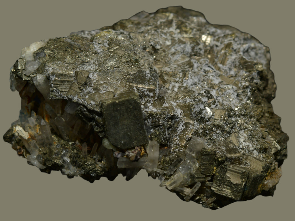 PYRITE on QUARTZ, LLALLAGUA, BOLIVIA (cabinet)