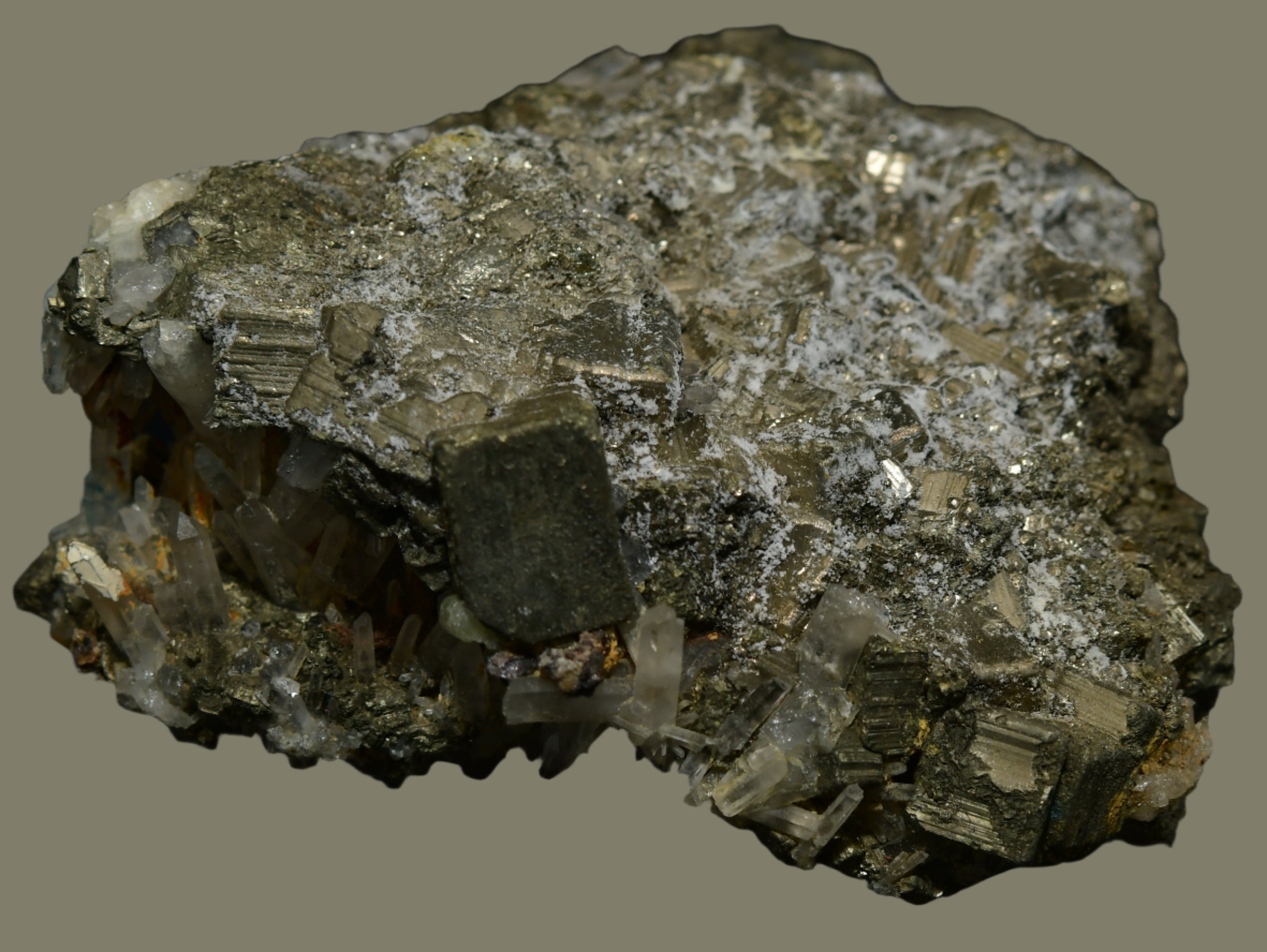 PYRITE on QUARTZ, LLALLAGUA, BOLIVIA (cabinet)