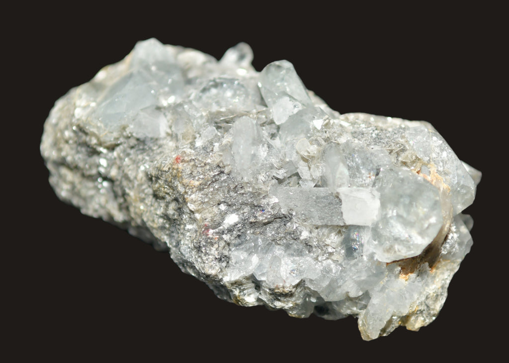 BERYL (TABULAR) VAR AQUAMARINE on MUSCOVITE (MICA) (small cabinet)