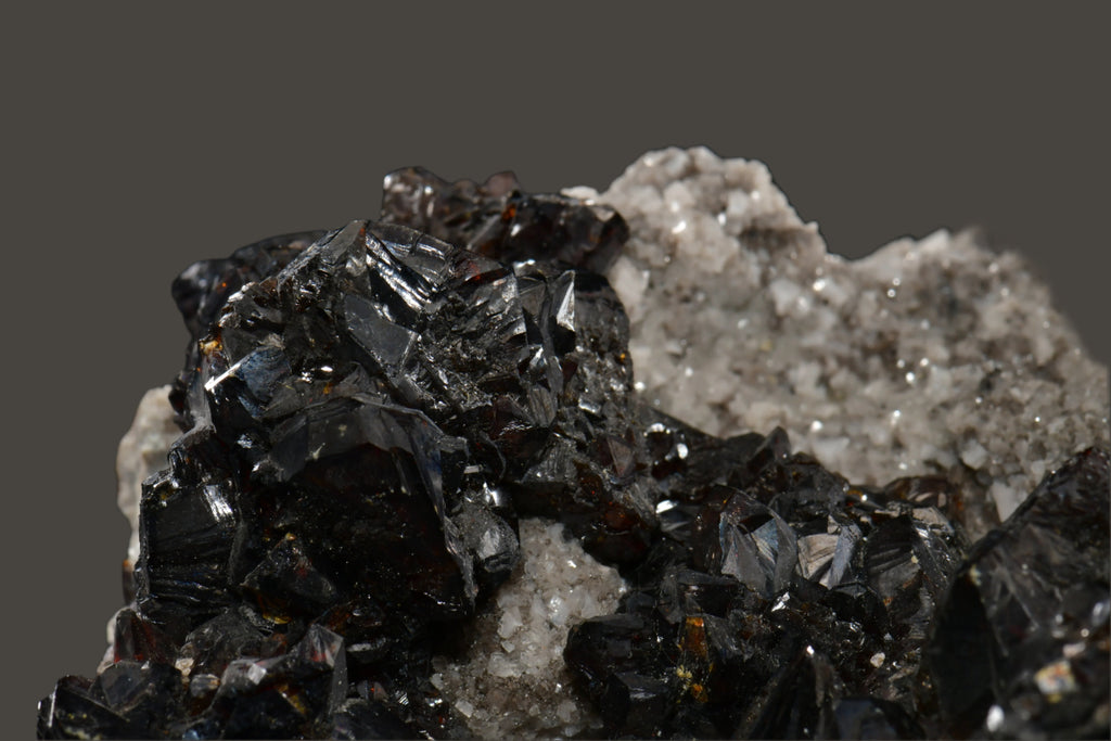 SPHALERITE (RUBY JACK) associated with CALCITE and DOLOMITE (large cabinet)