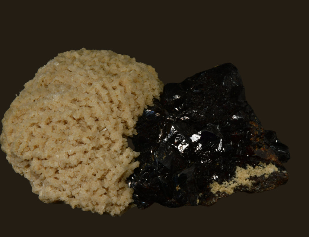 SPHALERITE and BARYTE COMBO (choc-vanilla) (small cabinet)