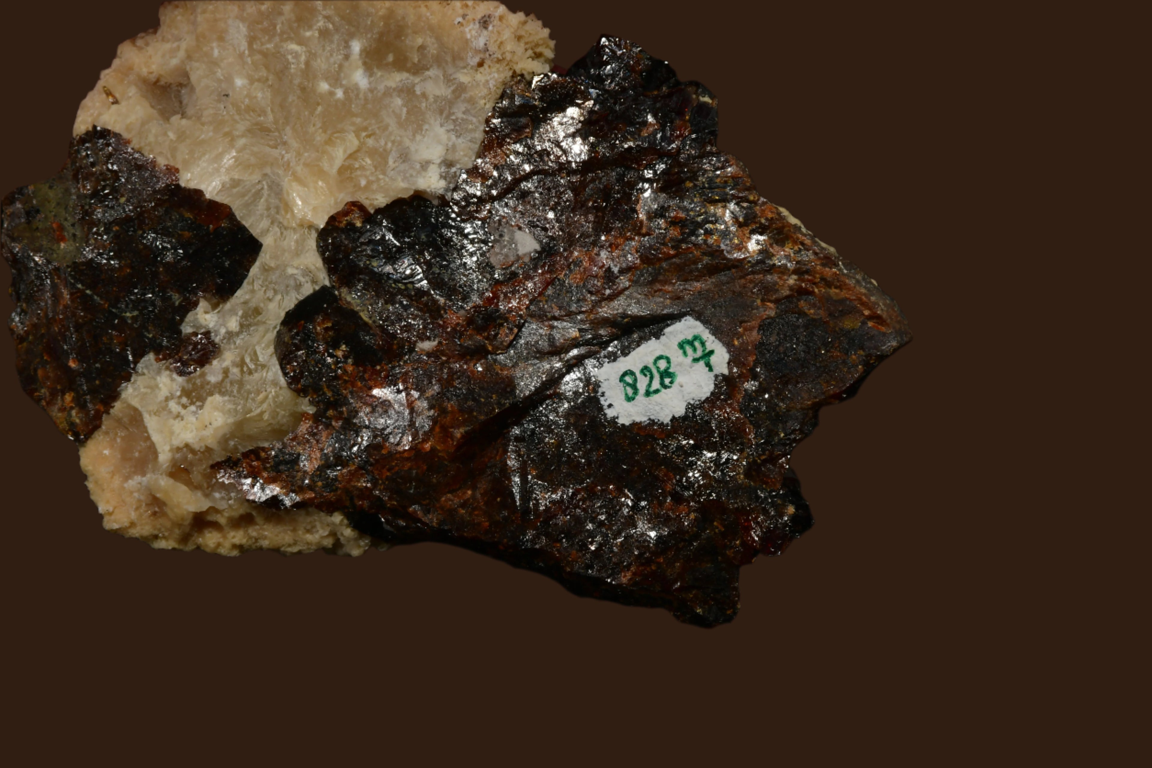 SPHALERITE and BARYTE COMBO (choc-vanilla) (small cabinet)