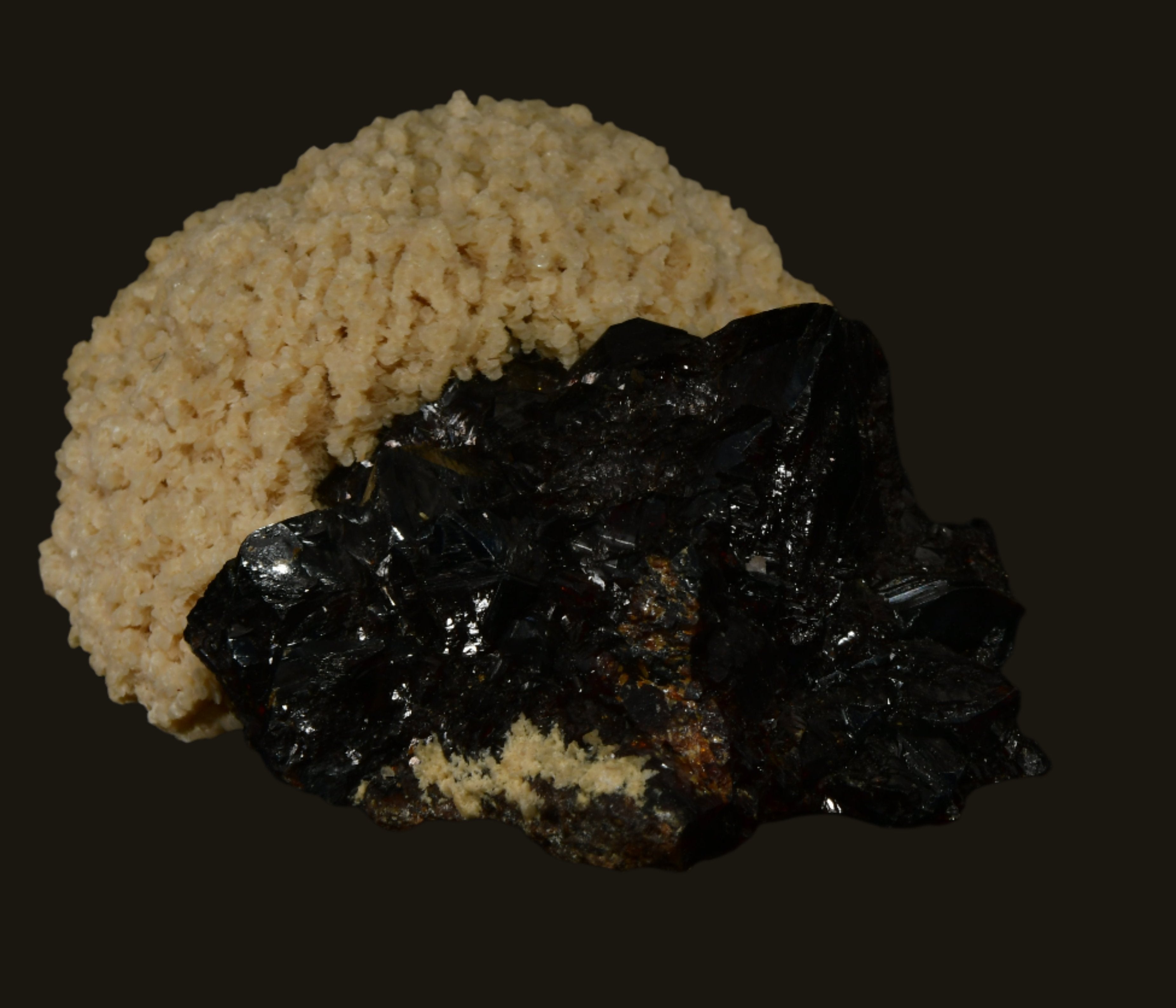 SPHALERITE and BARYTE COMBO (choc-vanilla) (small cabinet)