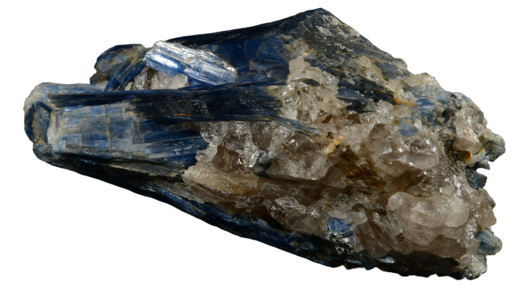 KYANITE ON QUARTZ, Rio Grande Do Norte, BRAZIL (cabinet)