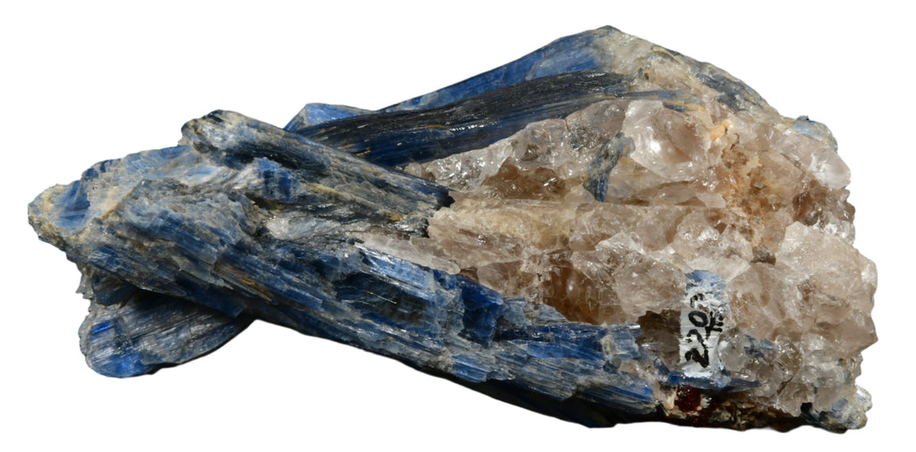 KYANITE ON QUARTZ, Rio Grande Do Norte, BRAZIL (cabinet)