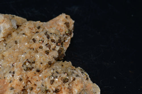 Pyrite on quartz matrix, classic mineral specimen with golden crystals and earthy tones