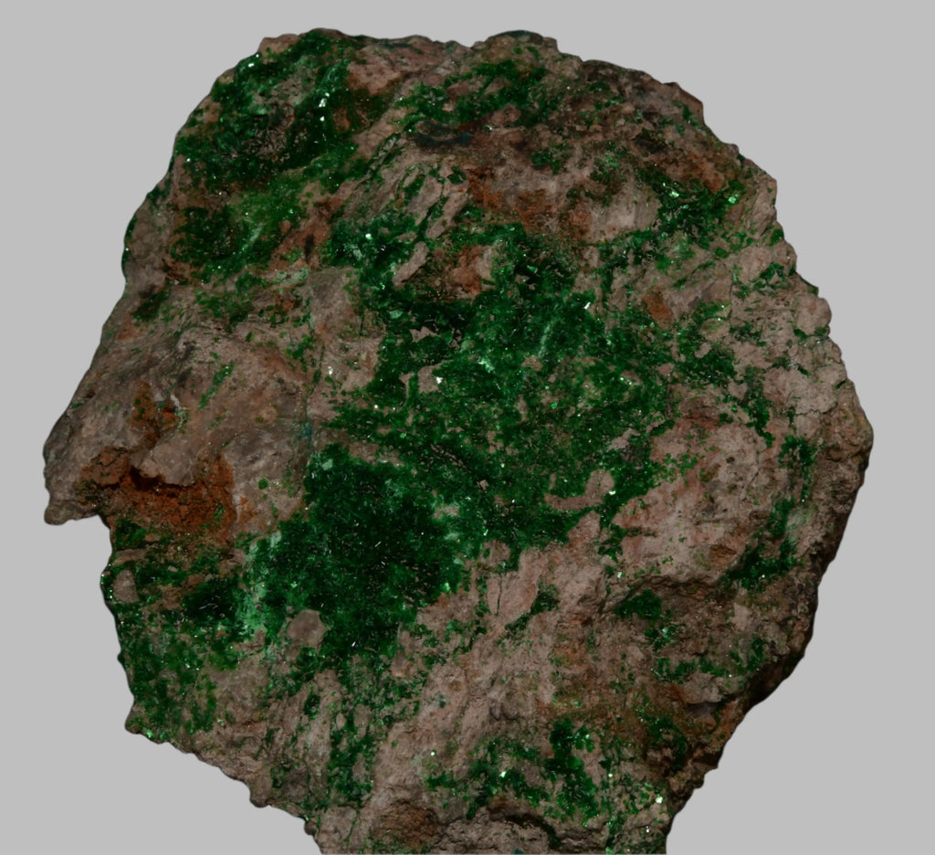 Malachite mineral specimen with vibrant green crystals on matrix, ideal for collectors and enthusiasts.
