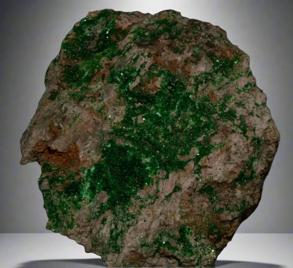 Vibrant green malachite on matrix specimen, classic mineral collector piece