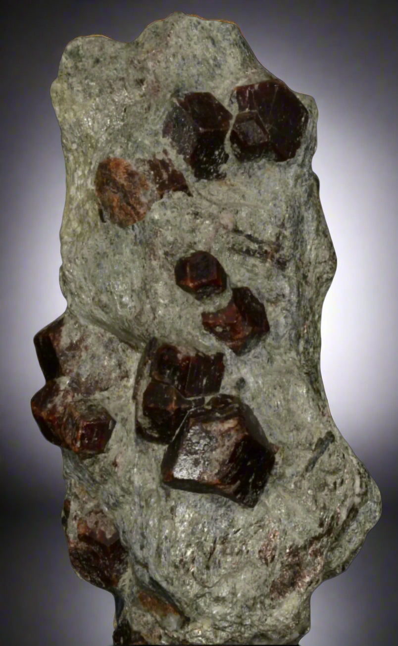 GARNET (SPESSARTINE, 14 CRYSTALS) (cabinet)