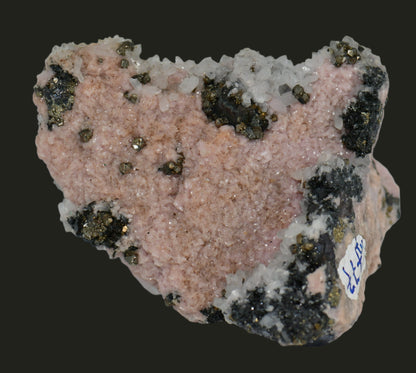 RHODOCHROSITE, QUARTZ, CHALCOPYRITE COMBO