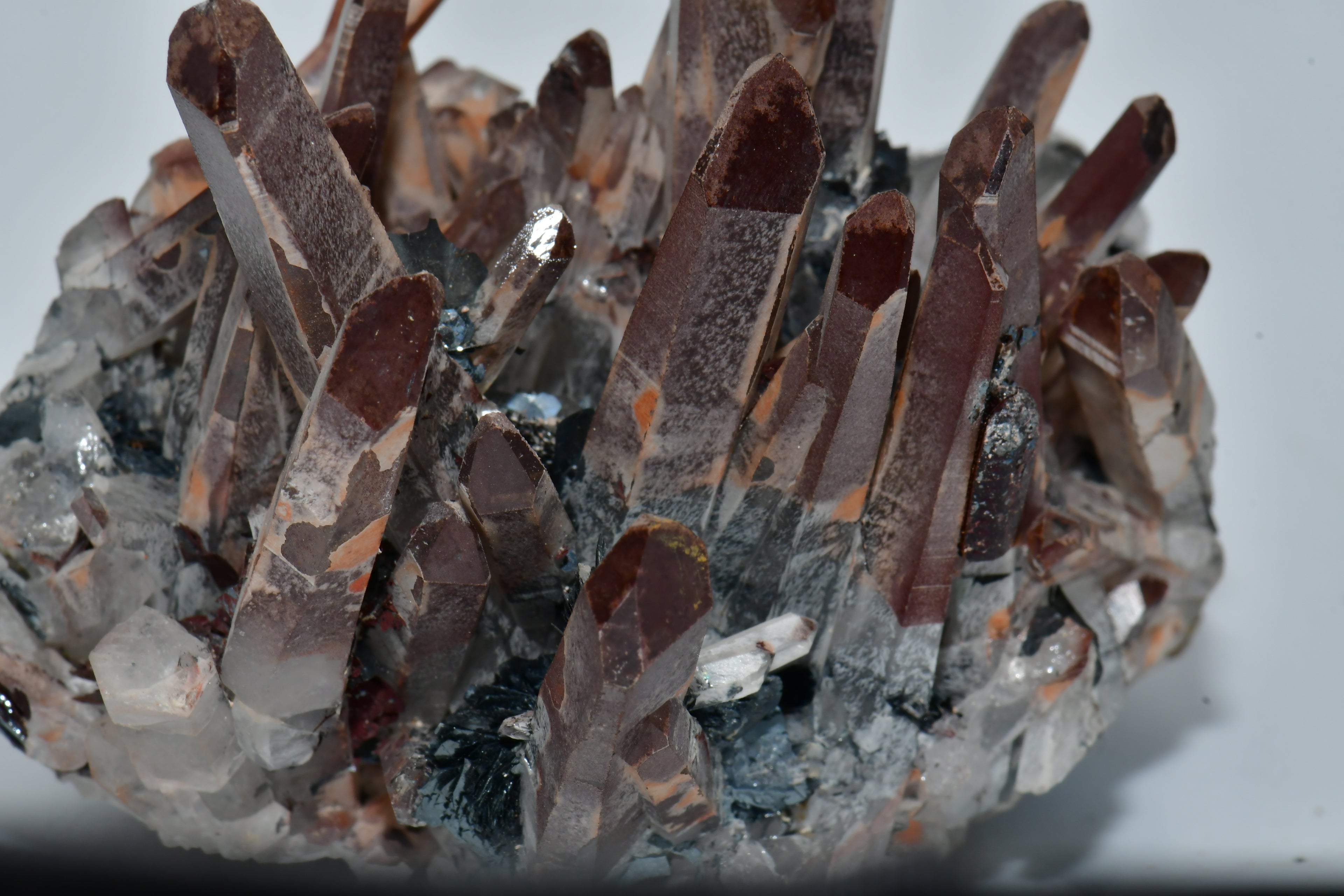 QUARTZ CLUSTER WITH HEMATITE and BIOTITE (cabinet)