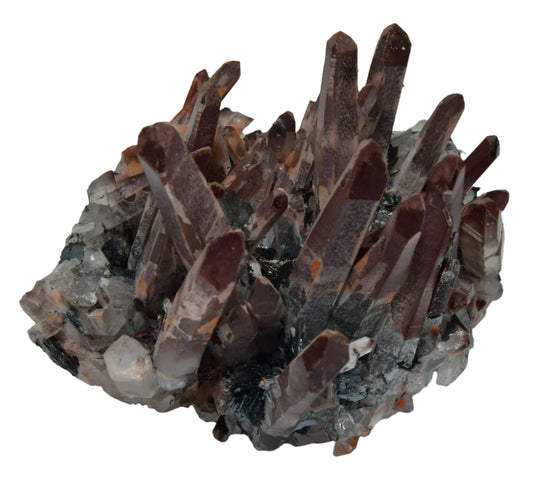 QUARTZ CLUSTER WITH HEMATITE and BIOTITE