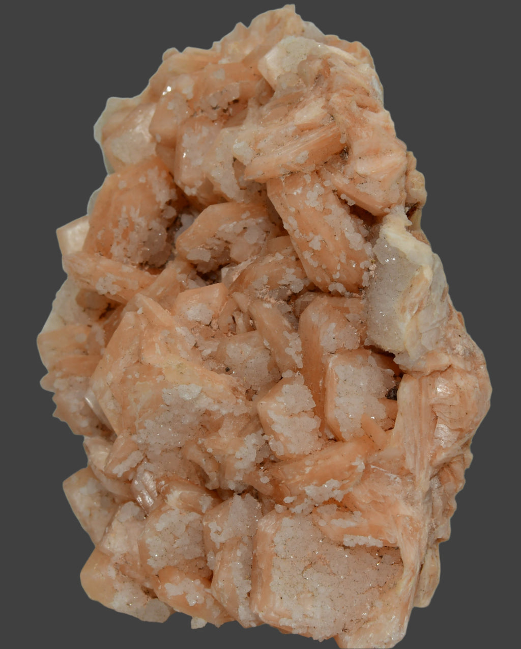 STILBITE (BEST PINK COLOR) covered with APOPHILLITE (large cabinet)