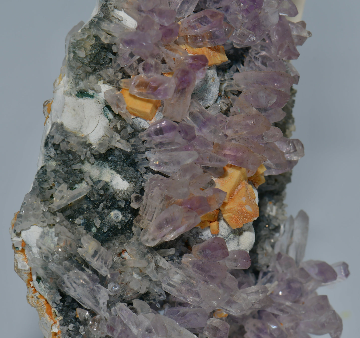 AMETHYST, CALCITE, QUARTZ, COPPER MINERALS