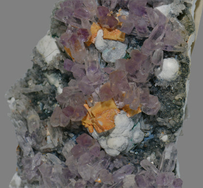 AMETHYST, CALCITE, QUARTZ, COPPER MINERALS