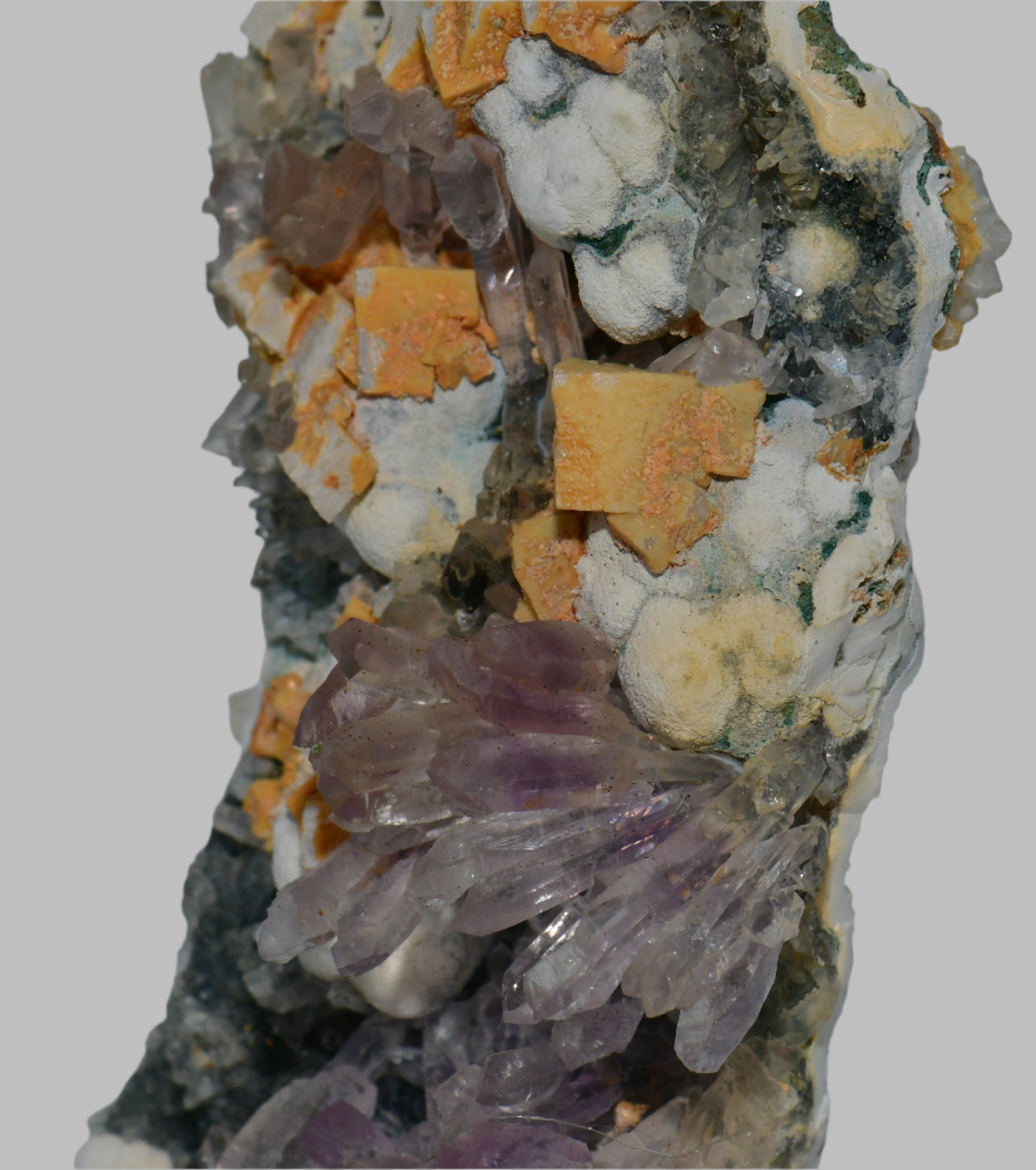 AMETHYST, CALCITE, QUARTZ, COPPER MINERALS