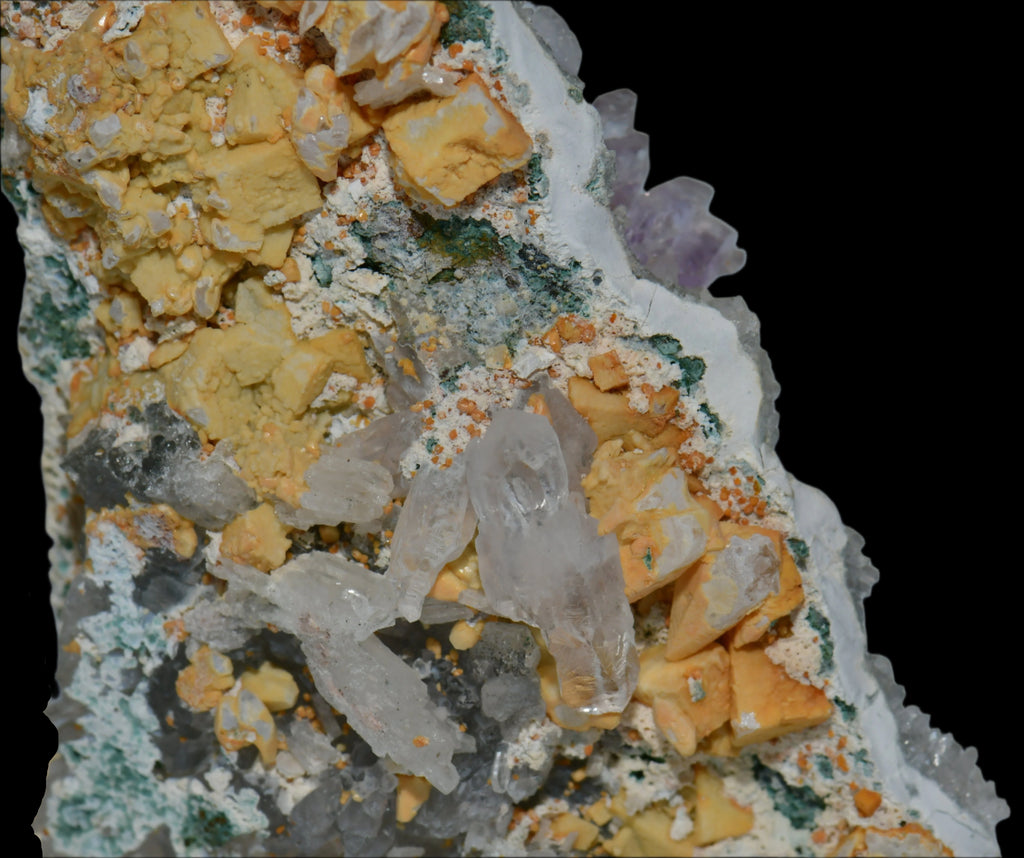 AMETHYST, CALCITE, QUARTZ, COPPER MINERALS (cabinet)