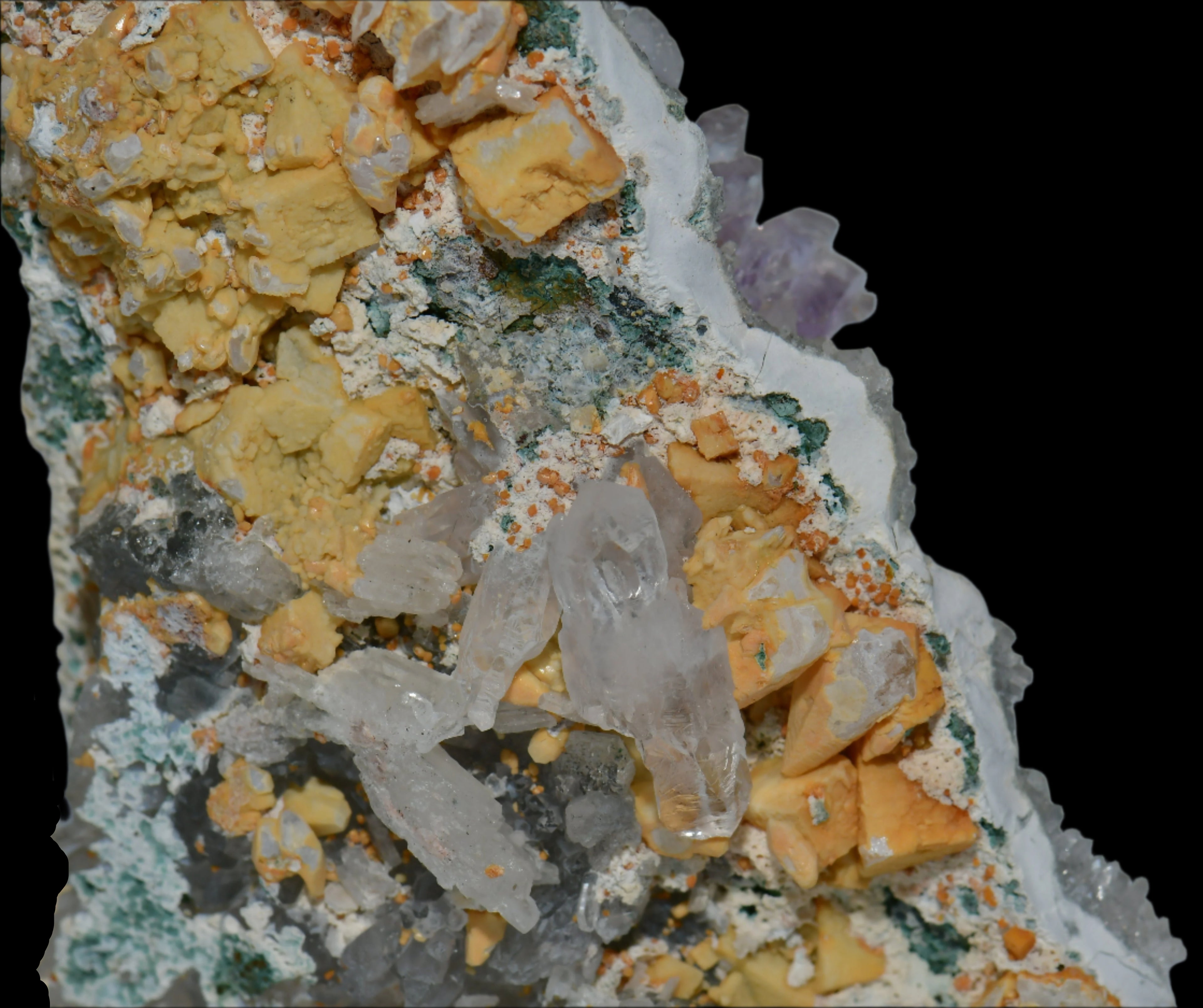 AMETHYST, CALCITE, QUARTZ, COPPER MINERALS (cabinet)