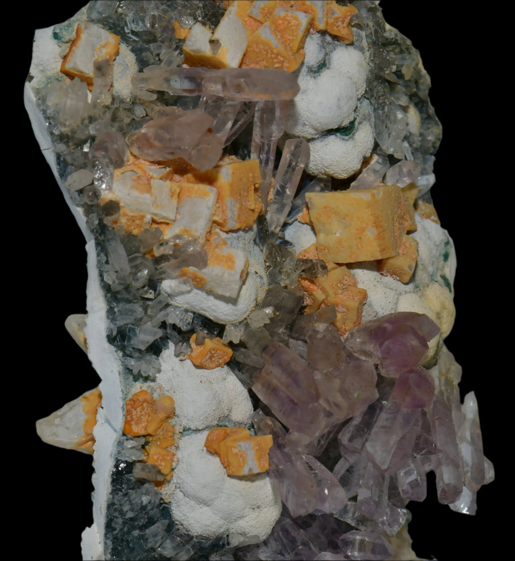 AMETHYST, CALCITE, QUARTZ, COPPER MINERALS (cabinet)