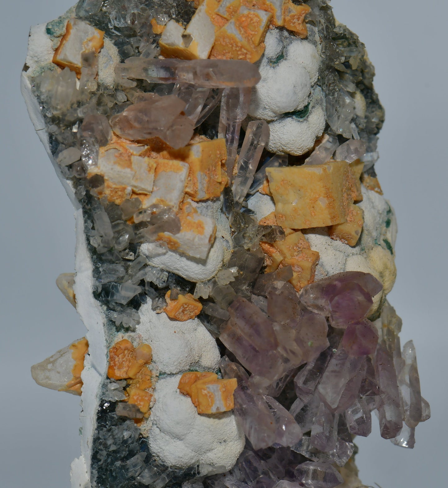 AMETHYST, CALCITE, QUARTZ, COPPER MINERALS