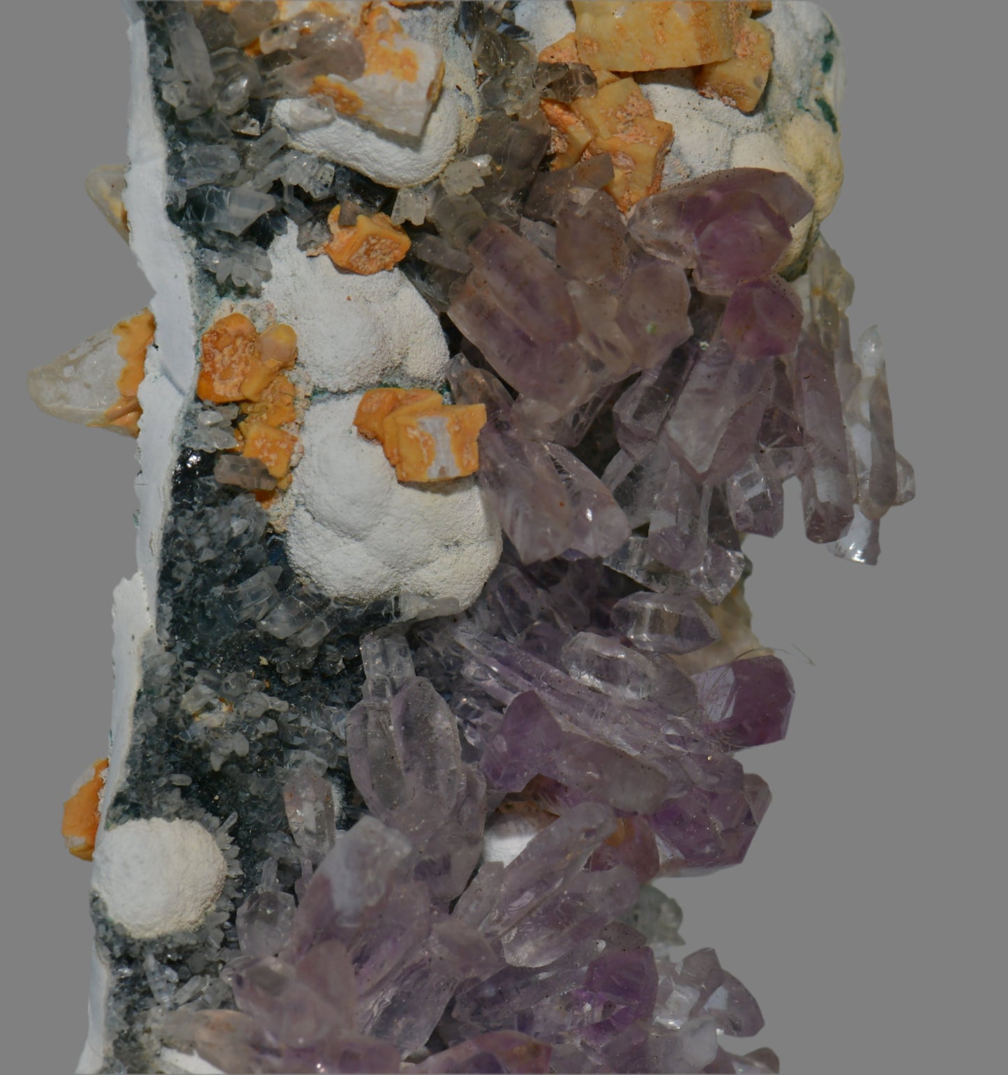 AMETHYST, CALCITE, QUARTZ, COPPER MINERALS