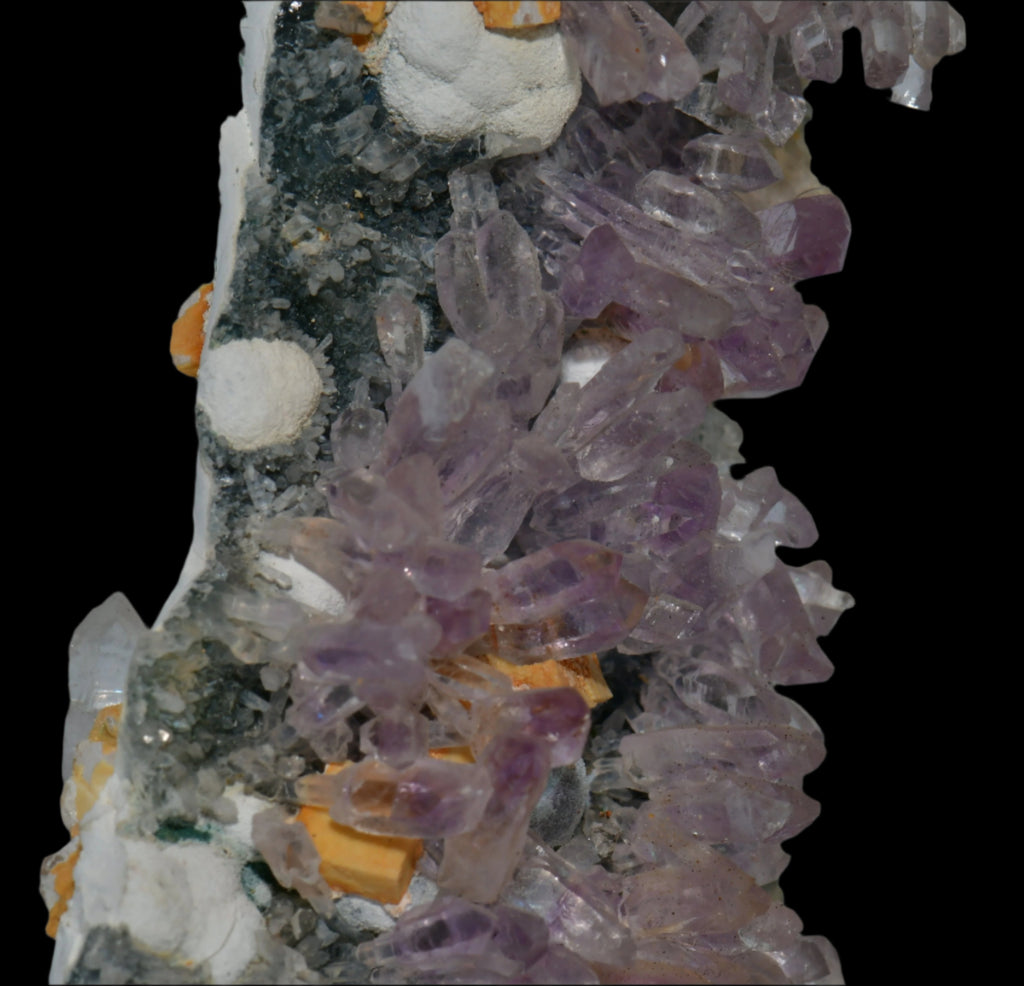 AMETHYST, CALCITE, QUARTZ, COPPER MINERALS (cabinet)