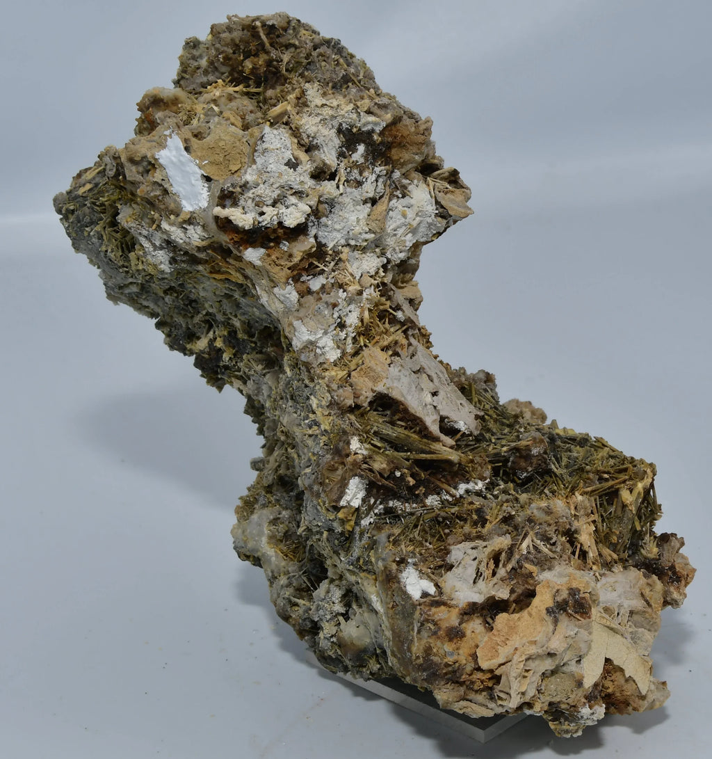 Calcite with Barite & Sulfur, Tsumeb Mine, Namibia - mineral specimen with earthy matrix and crystal formations