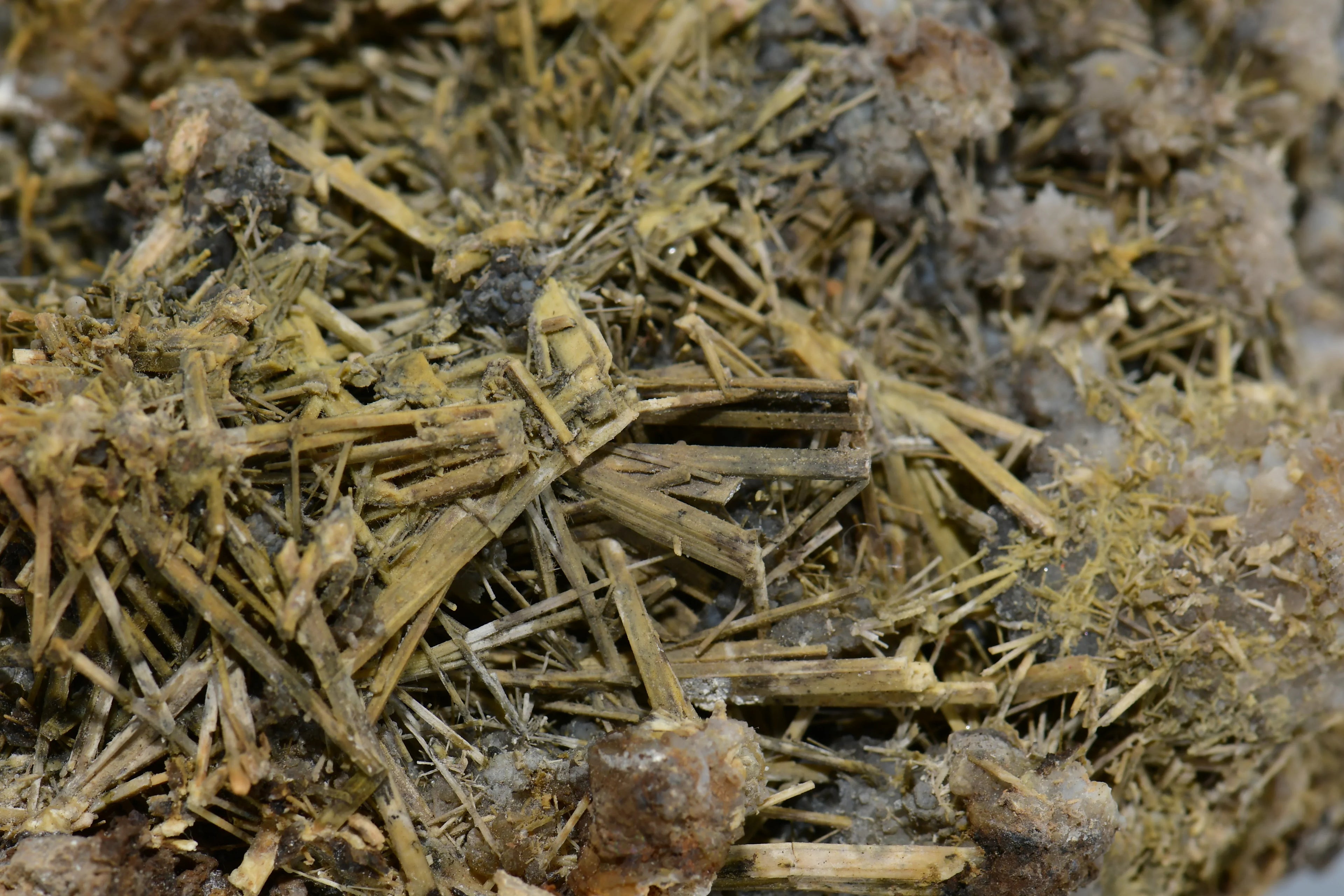 Gypsum crystals from Naica, Mexico, showcasing needle-like formations and natural mineral matrix